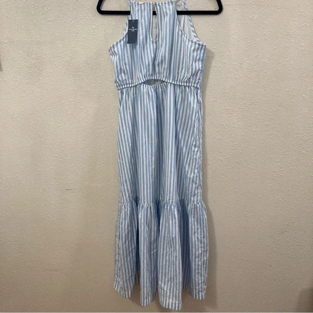 Abercrombie Kids Blue Striped Long Dress Sleeveles 15/16 - Picture 2 of 11